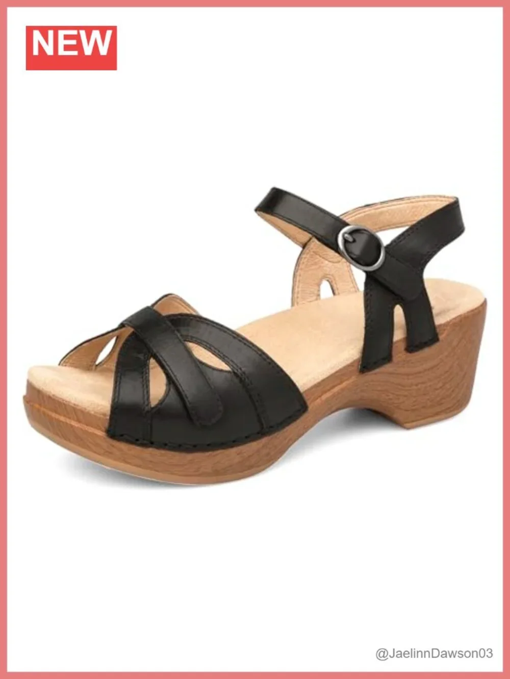 Dansko Season Wedge Sandal Leather Hook & Loop Arch Support Women's Shoes